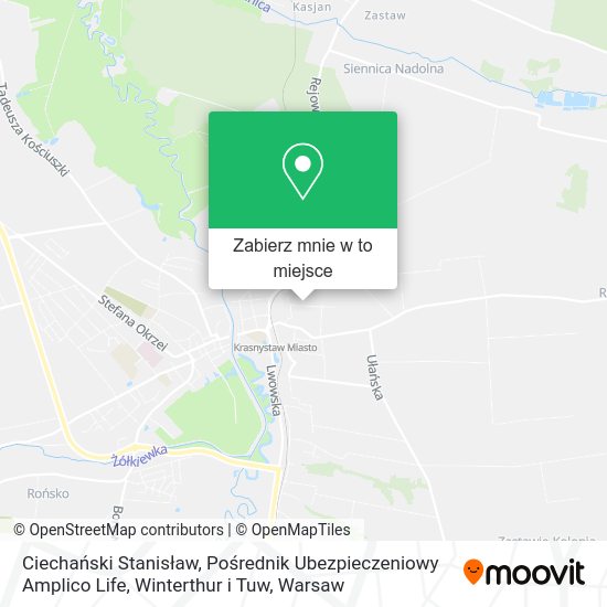 Mapa Ciechański Stanisław, Pośrednik Ubezpieczeniowy Amplico Life, Winterthur i Tuw