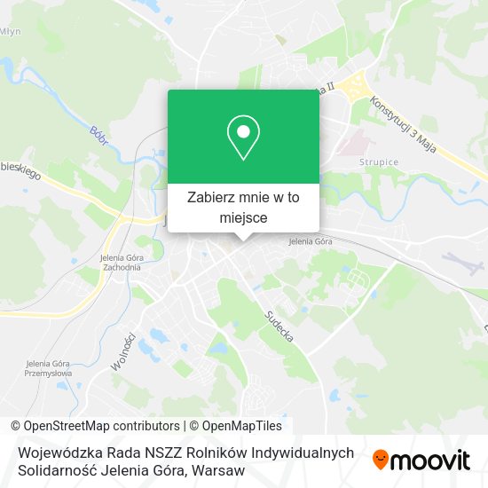 Mapa Wojewódzka Rada NSZZ Rolników Indywidualnych Solidarność Jelenia Góra