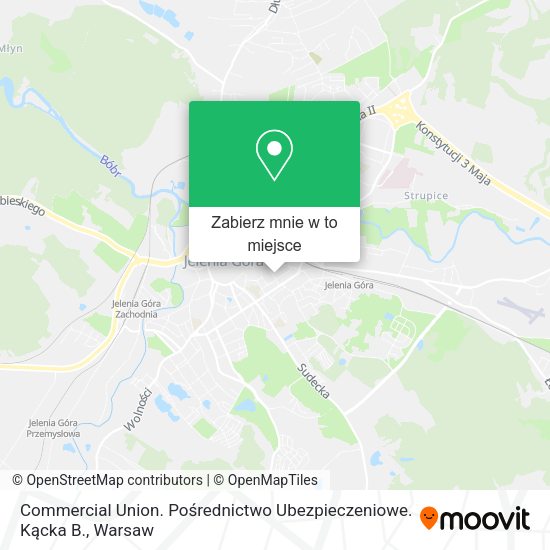 Mapa Commercial Union. Pośrednictwo Ubezpieczeniowe. Kącka B.