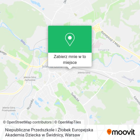 Mapa Niepubliczne Przedszkole i Żłobek Europejska Akademia Dziecka w Świdnicy