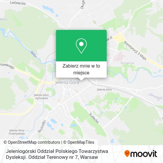 Mapa Jeleniogórski Oddział Polskiego Towarzystwa Dysleksji. Oddział Terenowy nr 7