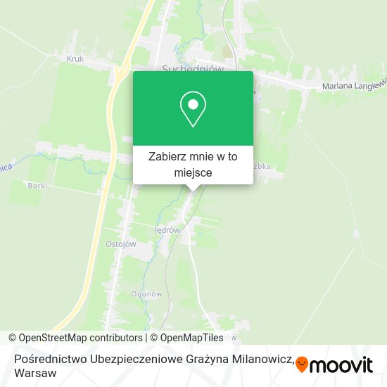 Mapa Pośrednictwo Ubezpieczeniowe Grażyna Milanowicz