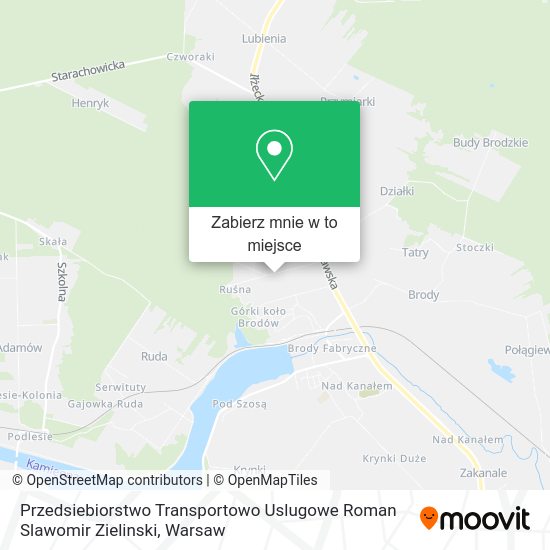 Mapa Przedsiebiorstwo Transportowo Uslugowe Roman Slawomir Zielinski