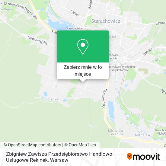 Mapa Zbigniew Zawisza Przedsiębiorstwo Handlowo-Usługowe Rekinek