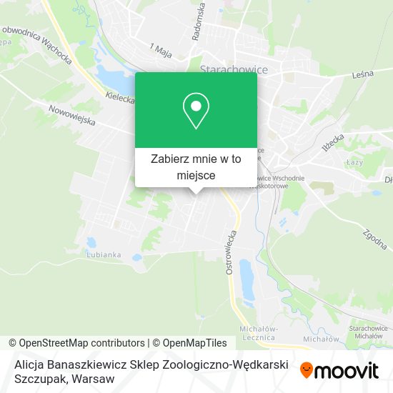 Mapa Alicja Banaszkiewicz Sklep Zoologiczno-Wędkarski Szczupak