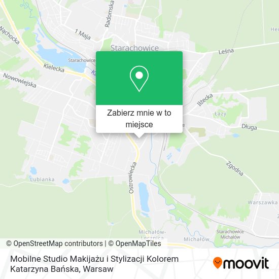 Mapa Mobilne Studio Makijażu i Stylizacji Kolorem Katarzyna Bańska