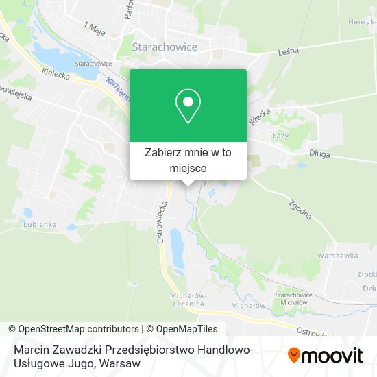 Mapa Marcin Zawadzki Przedsiębiorstwo Handlowo-Usługowe Jugo