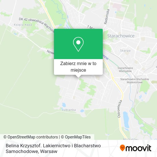 Mapa Belina Krzysztof. Lakiernictwo i Blacharstwo Samochodowe