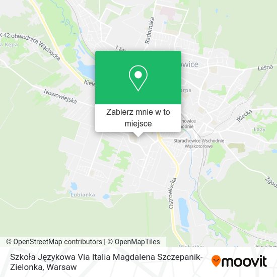 Mapa Szkoła Językowa Via Italia Magdalena Szczepanik-Zielonka