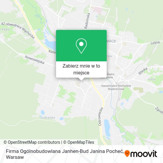 Mapa Firma Ogólnobudowlana Janhen-Bud Janina Pocheć