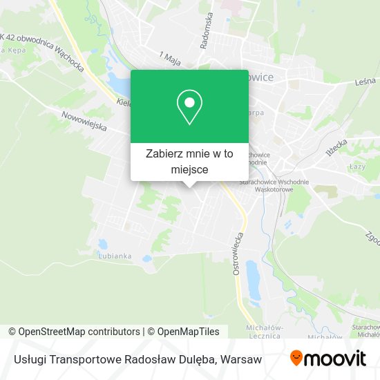 Mapa Usługi Transportowe Radosław Dulęba