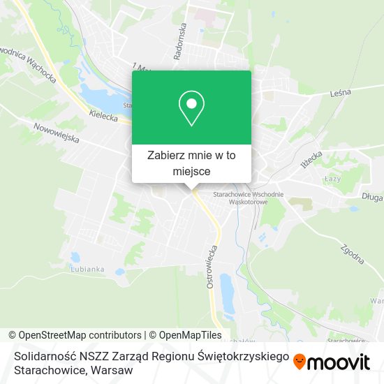 Mapa Solidarność NSZZ Zarząd Regionu Świętokrzyskiego Starachowice