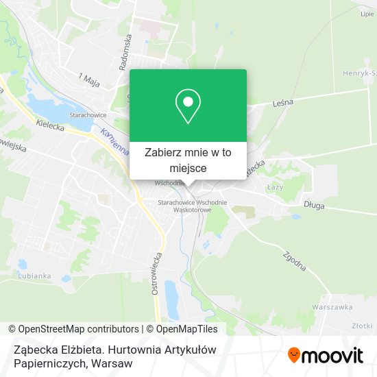 Mapa Ząbecka Elżbieta. Hurtownia Artykułów Papierniczych