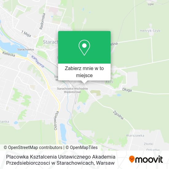 Mapa Placowka Ksztalcenia Ustawicznego Akademia Przedsiebiorczosci w Starachowicach