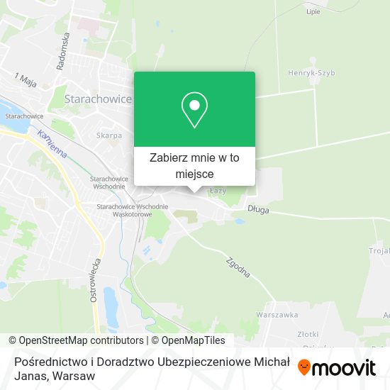 Mapa Pośrednictwo i Doradztwo Ubezpieczeniowe Michał Janas