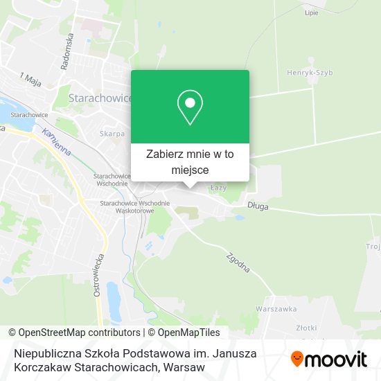 Mapa Niepubliczna Szkoła Podstawowa im. Janusza Korczakaw Starachowicach