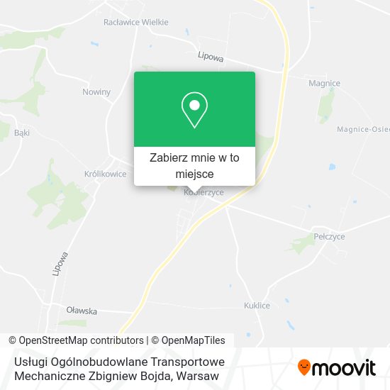 Mapa Usługi Ogólnobudowlane Transportowe Mechaniczne Zbigniew Bojda