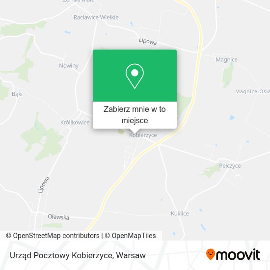 Mapa Urząd Pocztowy Kobierzyce