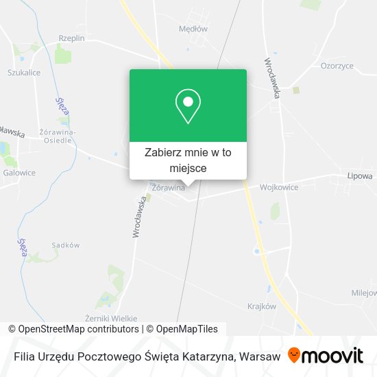 Mapa Filia Urzędu Pocztowego Święta Katarzyna