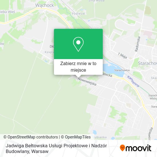 Mapa Jadwiga Bełtowska Usługi Projektowe i Nadzór Budowlany