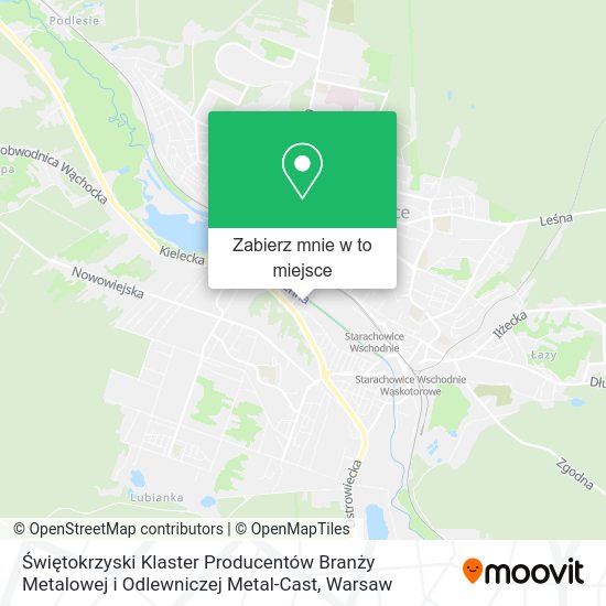 Mapa Świętokrzyski Klaster Producentów Branży Metalowej i Odlewniczej Metal-Cast