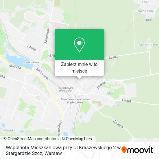 Mapa Wspólnota Mieszkaniowa przy Ul Kraszewskiego 2 w Stargardzie Szcz