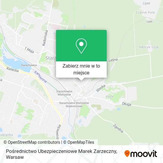 Mapa Pośrednictwo Ubezpieczeniowe Marek Zarzeczny