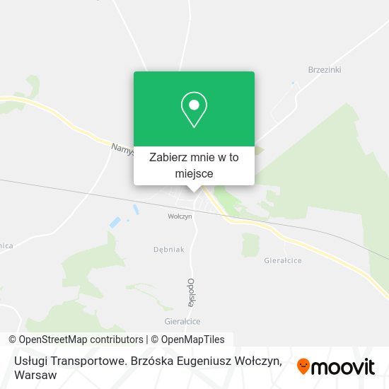 Mapa Usługi Transportowe. Brzóska Eugeniusz Wołczyn