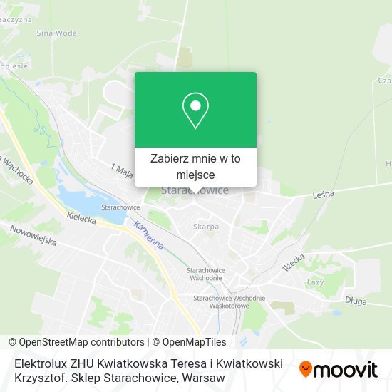 Mapa Elektrolux ZHU Kwiatkowska Teresa i Kwiatkowski Krzysztof. Sklep Starachowice