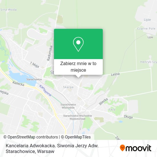 Mapa Kancelaria Adwokacka. Siwonia Jerzy Adw. Starachowice