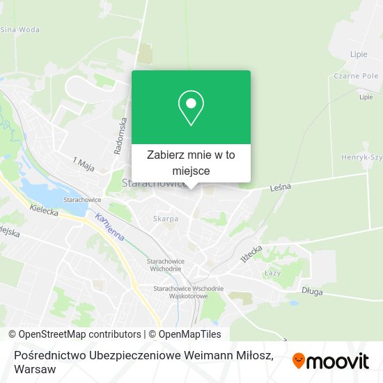 Mapa Pośrednictwo Ubezpieczeniowe Weimann Miłosz