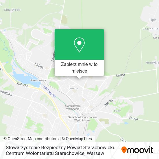 Mapa Stowarzyszenie Bezpieczny Powiat Starachowicki. Centrum Wolontariatu Starachowice