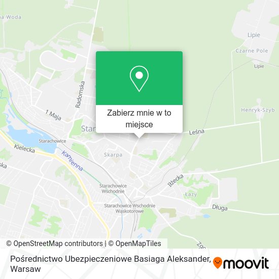 Mapa Pośrednictwo Ubezpieczeniowe Basiaga Aleksander