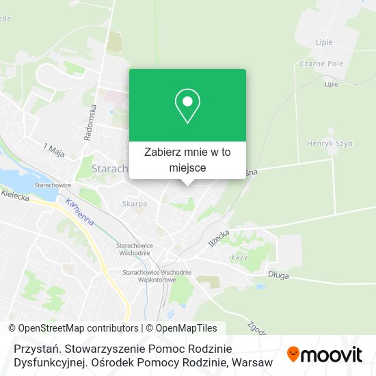 Mapa Przystań. Stowarzyszenie Pomoc Rodzinie Dysfunkcyjnej. Ośrodek Pomocy Rodzinie