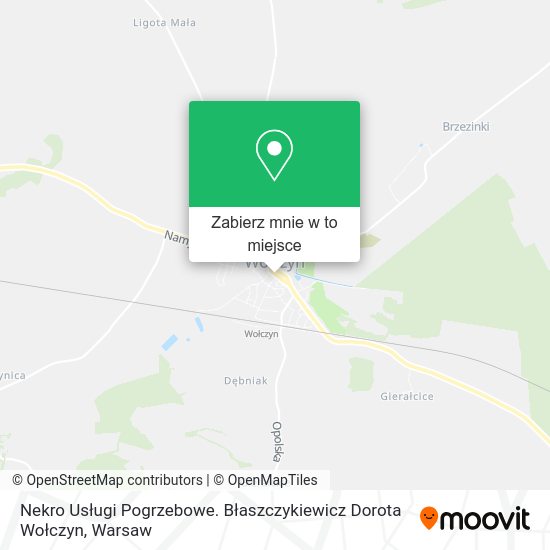 Mapa Nekro Usługi Pogrzebowe. Błaszczykiewicz Dorota Wołczyn