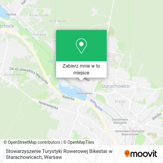 Mapa Stowarzyszenie Turystyki Rowerowej Bikestar w Starachowicach