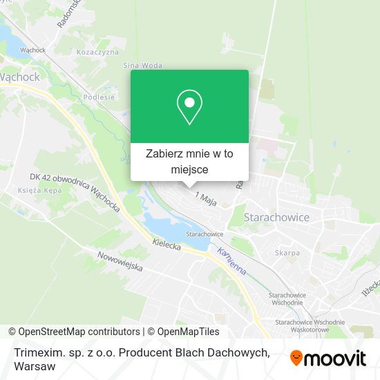 Mapa Trimexim. sp. z o.o. Producent Blach Dachowych