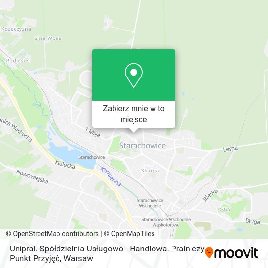 Mapa Unipral. Spółdzielnia Usługowo - Handlowa. Pralniczy Punkt Przyjęć