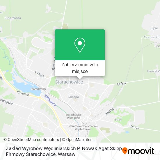 Mapa Zakład Wyrobów Wędliniarskich P. Nowak Agat Sklep Firmowy Starachowice