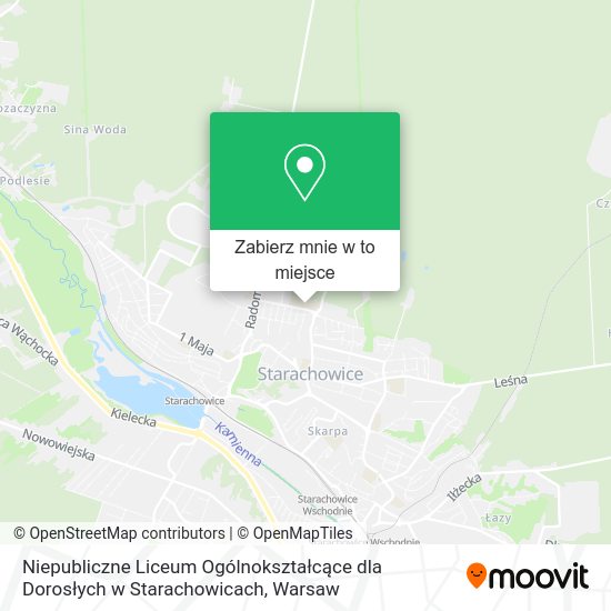 Mapa Niepubliczne Liceum Ogólnokształcące dla Dorosłych w Starachowicach