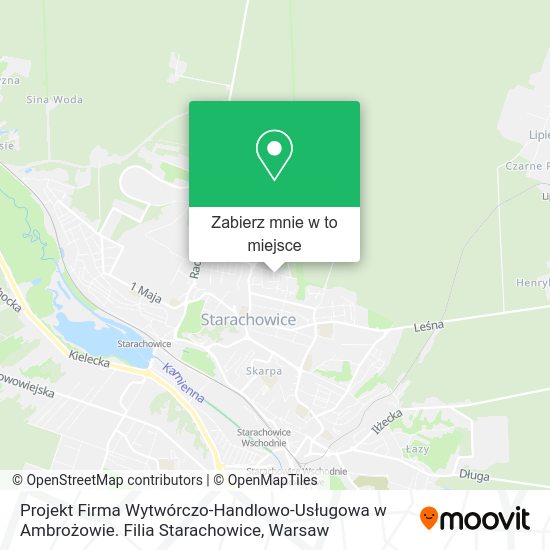 Mapa Projekt Firma Wytwórczo-Handlowo-Usługowa w Ambrożowie. Filia Starachowice