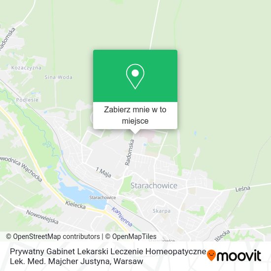 Mapa Prywatny Gabinet Lekarski Leczenie Homeopatyczne Lek. Med. Majcher Justyna