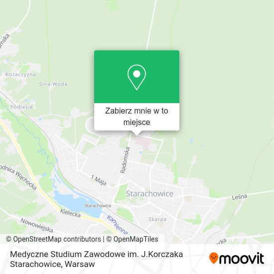 Mapa Medyczne Studium Zawodowe im. J.Korczaka Starachowice