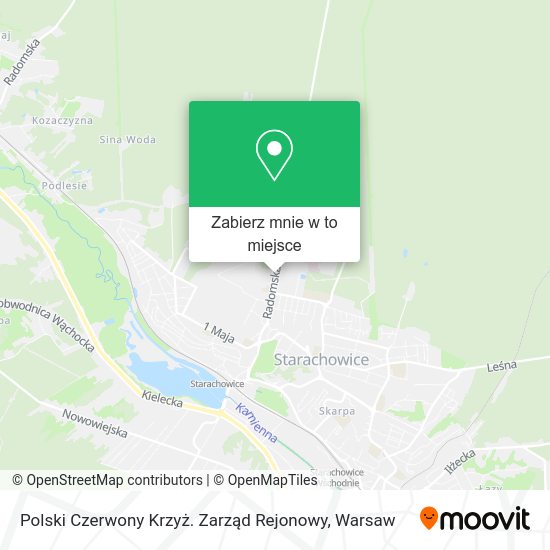 Mapa Polski Czerwony Krzyż. Zarząd Rejonowy