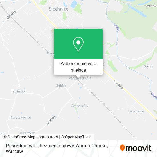 Mapa Pośrednictwo Ubezpieczeniowe Wanda Charko