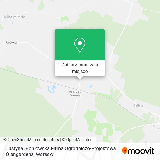 Mapa Justyna Słoniowska Firma Ogrodniczo-Projektowa Olangardens