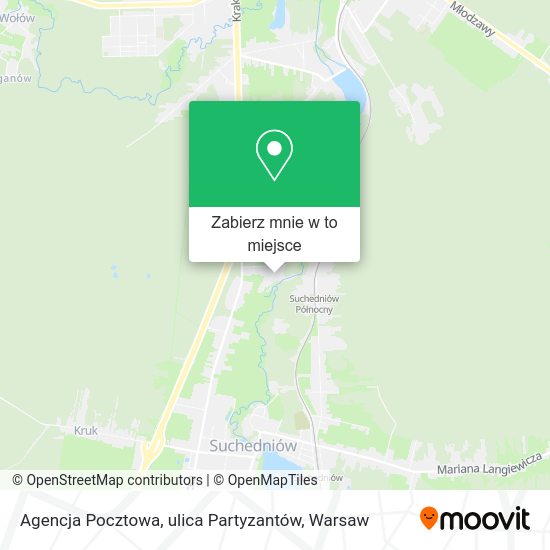 Mapa Agencja Pocztowa, ulica Partyzantów