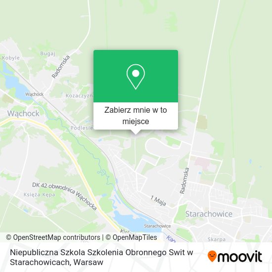 Mapa Niepubliczna Szkola Szkolenia Obronnego Swit w Starachowicach