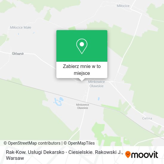 Mapa Rak-Kow. Usługi Dekarsko - Ciesielskie. Rakowski J.