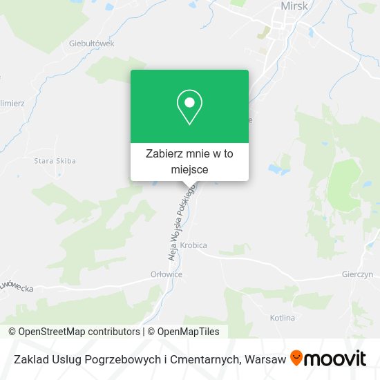 Mapa Zaklad Uslug Pogrzebowych i Cmentarnych